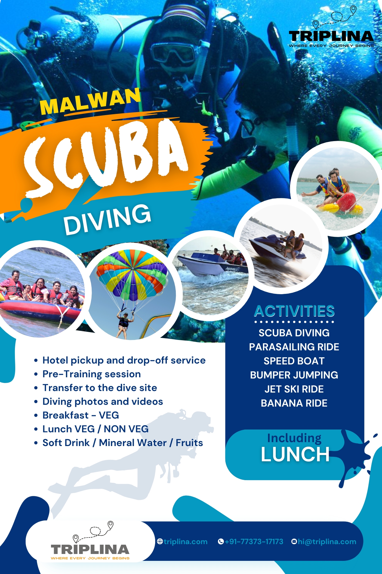 Scuba Diving Malwan fort Island Including water sports Package in Goa